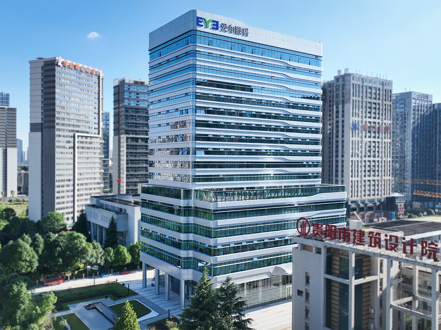 医院大楼外景航拍图 (1)